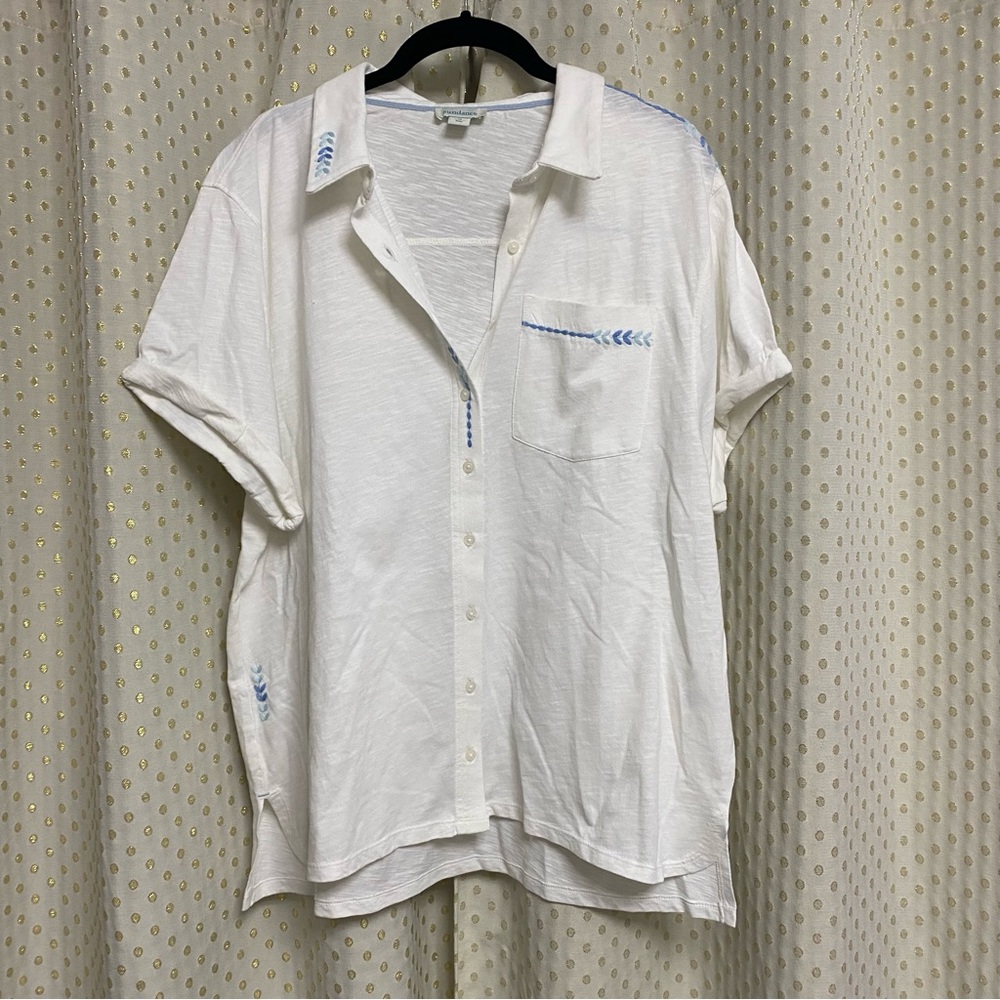Sundance Women’s Bailey Grace Shirt Button Embroidered Relaxed Fit